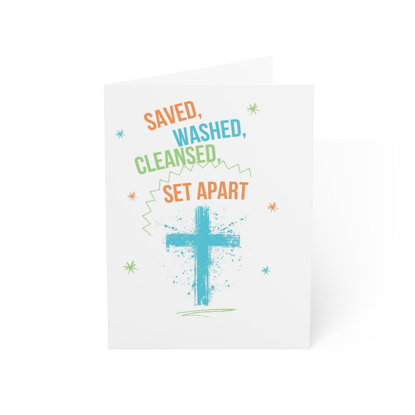 Saved, Washed, Cleansed, Set aapart Greeting Cards (1, 10, 30, and 50pcs)